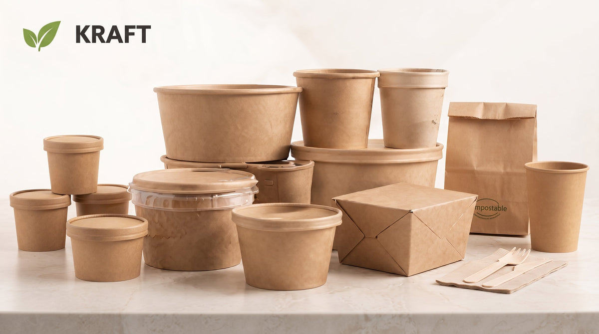 Envases, bowls y complementos Kraft